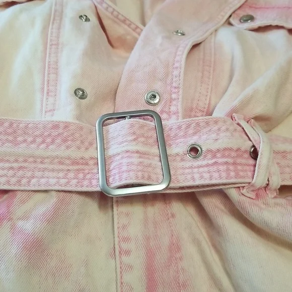 Vintage River Island Faded Pink Belted Denim Romper - Picture 4 of 6